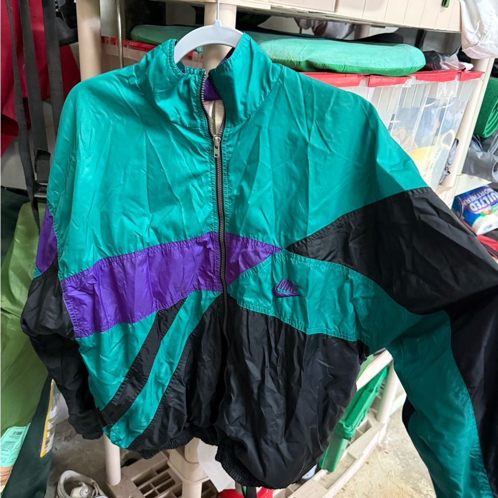 Nike Teal and Purple Windbreaker Jacket